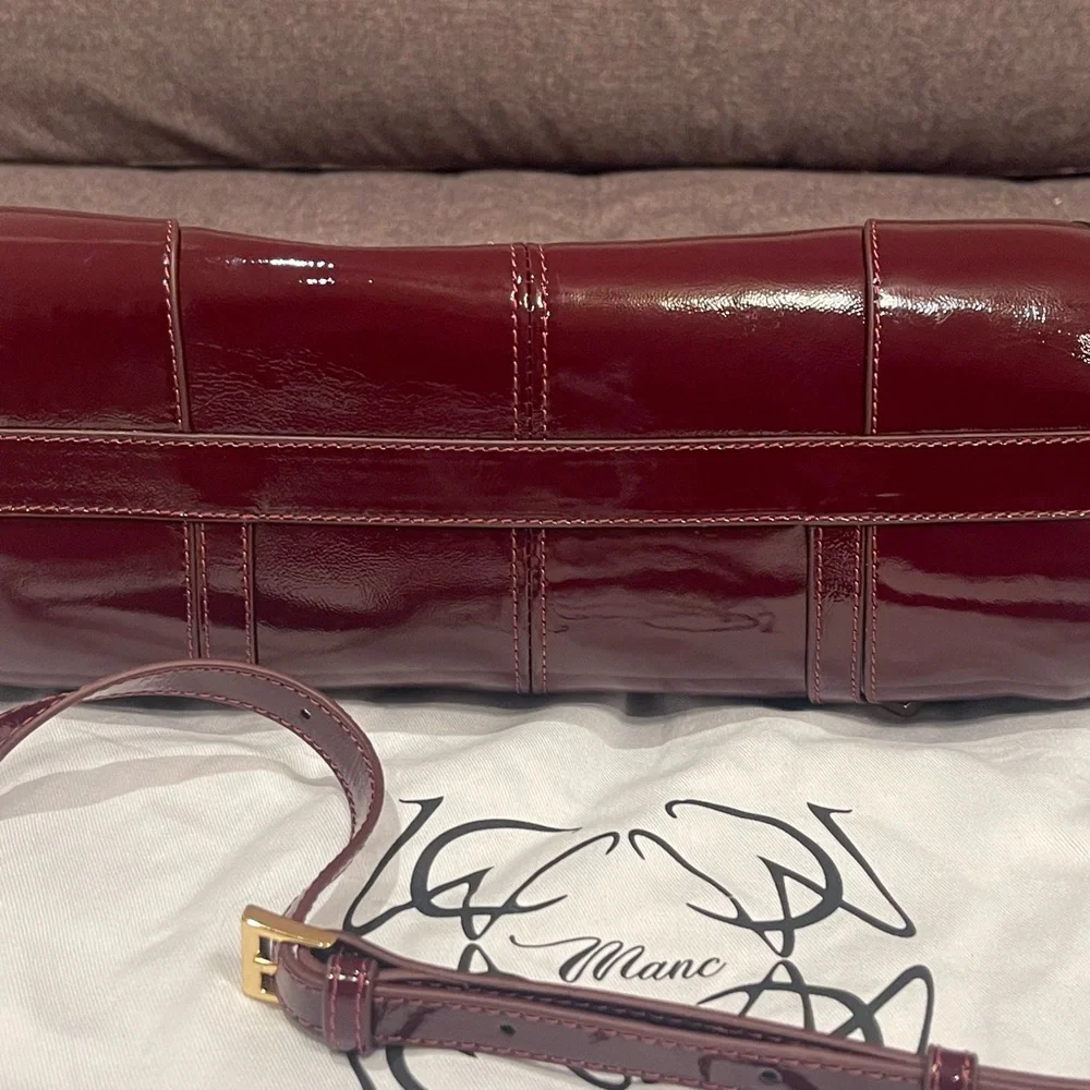 AUTHENTIC ONCE-USED MANC BABY JANE BURGUNDY HANDBAG- sold out online! - Picture 4 of 11